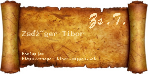 Zséger Tibor névjegykártya